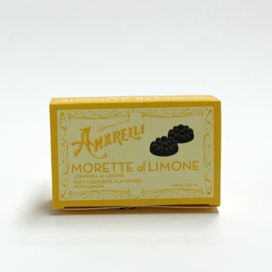 Box liquorice with natural lemon, italian