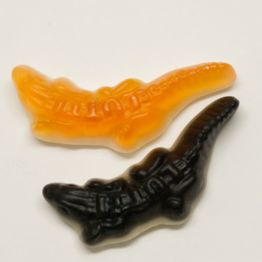 Fruity and slimy liquorice crocodiles, swedish