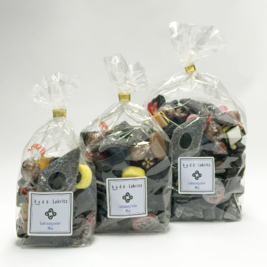 Mix of sweet and salty lactose free liquorice across the kadó-assortment