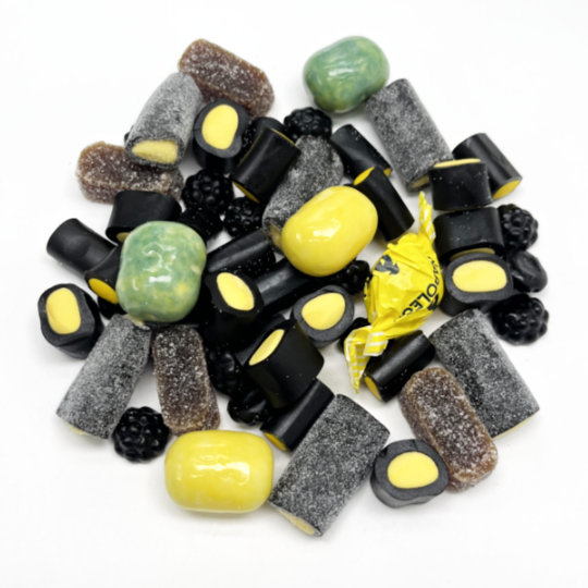 Liquorice mix with lemon and lime from Europe, fresh and sour