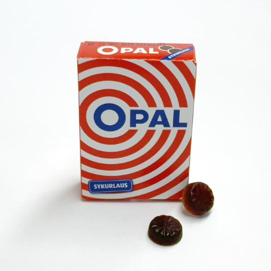 Box minty liquorice pastilles with sweetener, icelandic