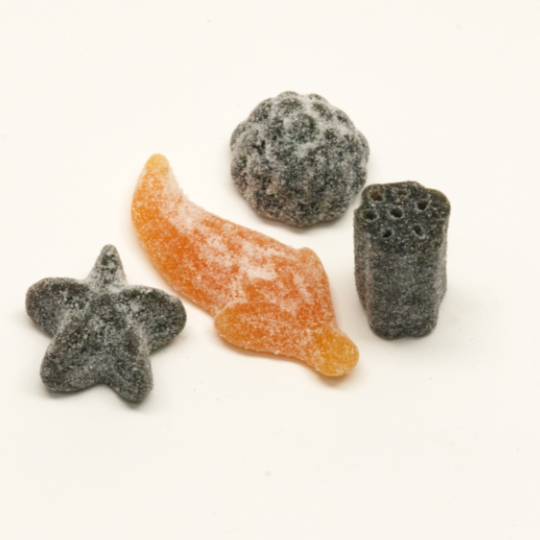 Light salted liquorice with sprinkles, swedish