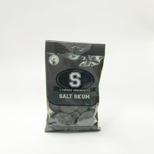 Bag of strong salty liquorice foam, swedish