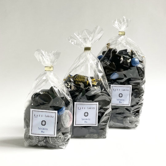 Mix of mild to strong salty liquorice across the salty kadó assortment