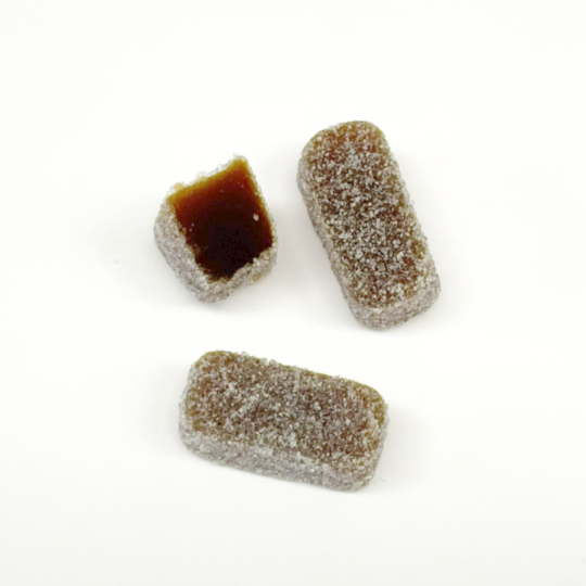 Soft liquorice jellies with sweet-bitter citrus flavour, italian