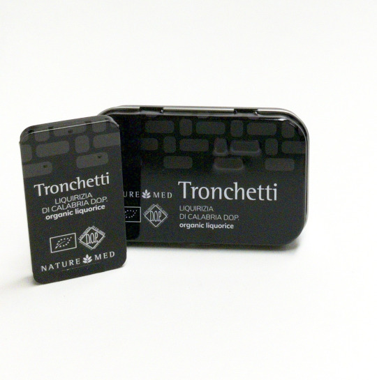 Two tins natural liquorice, italian