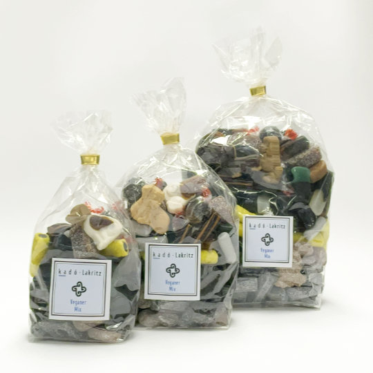 Mix of sweet and salty vegan liquorice across the kadó-assortment